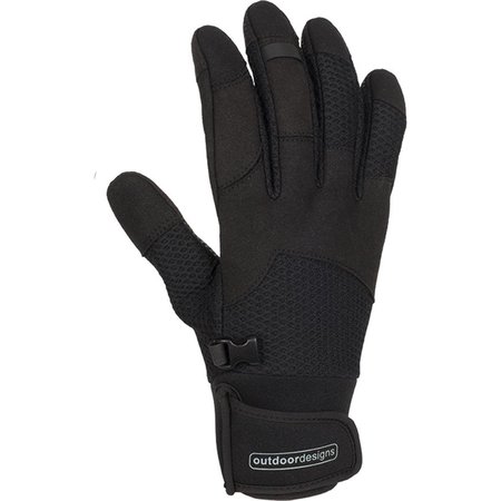 OUTDOOR DESIGNS Diablo Synthetic Gloves&#44; Black - Large 263295